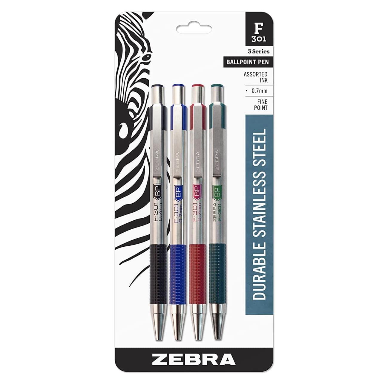 Zebra F 301 4'lü Tükenmez Kalem