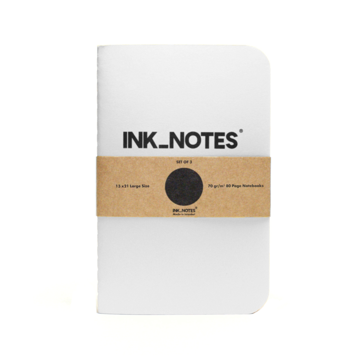 İnk Notes Karton Kapak 3'Lü Set Large Size White Çizgisiz Not Defteri ...