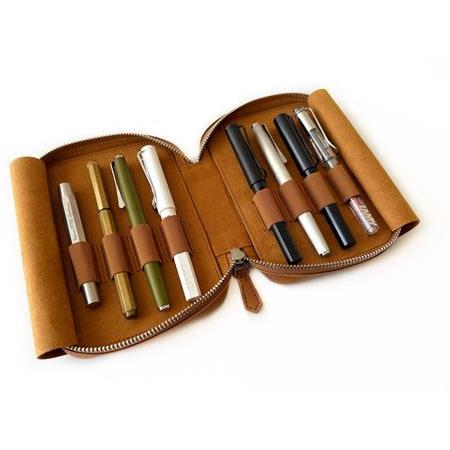 Eng Leather Sahra - Light A6 ebatlı 8 li Kalem Kılıfı   - Vegan