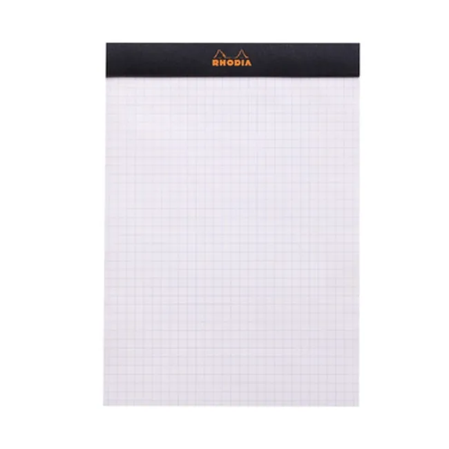 Rhodia A5 Kareli Siyah Zımbalı Bloknot Defter