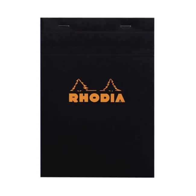 Rhodia A5 Kareli Siyah Zımbalı Bloknot Defter