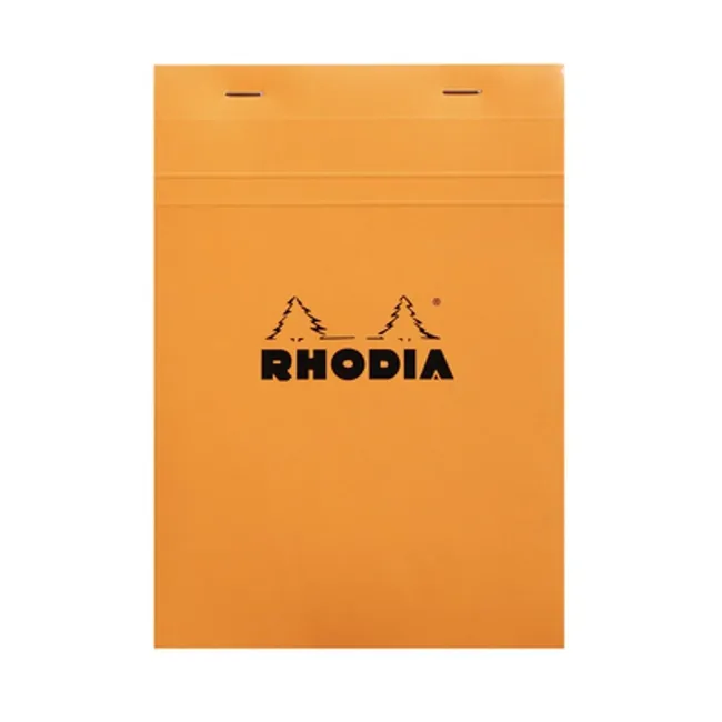 Rhodia A5 Kareli Turuncu Zımbalı Bloknot Defter