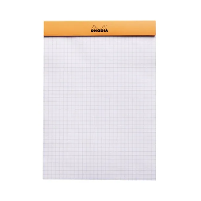 Rhodia A5 Kareli Turuncu Zımbalı Bloknot Defter