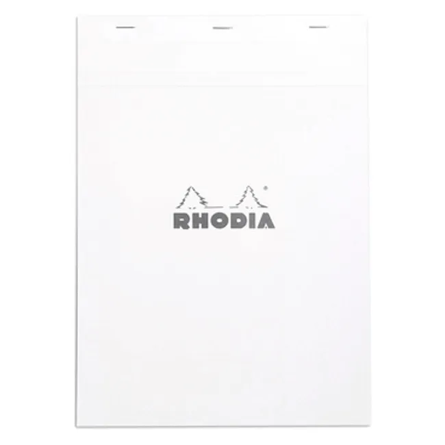 Rhodia A4 Kareli Beyaz Zımbalı Bloknot Defter