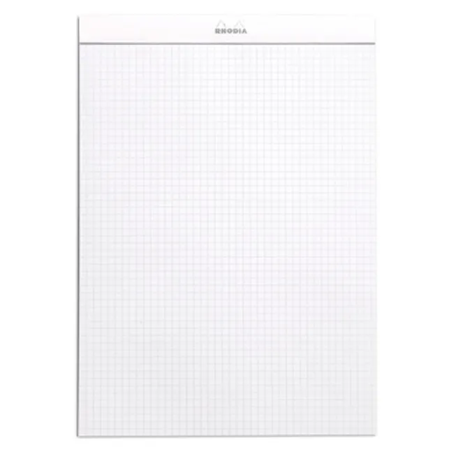 Rhodia A4 Kareli Beyaz Zımbalı Bloknot Defter