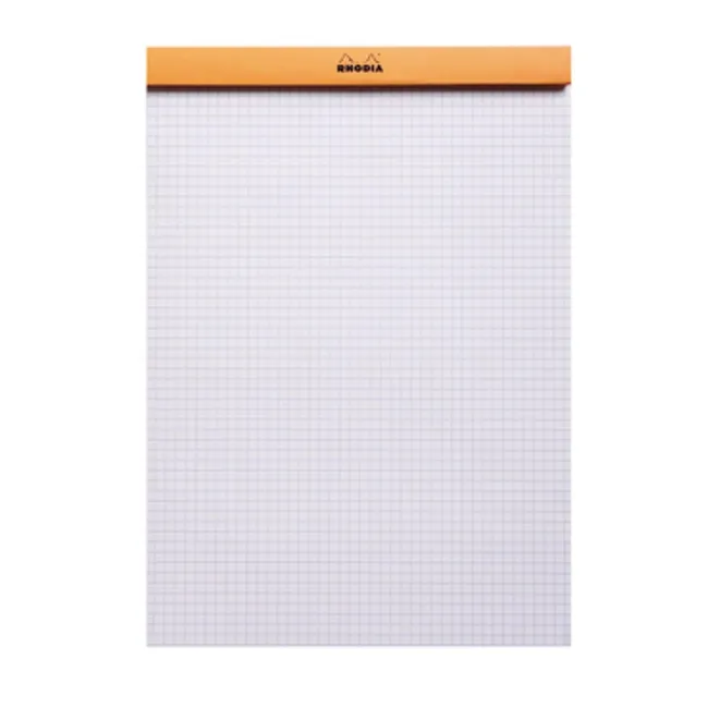 Rhodia A4 Kareli Tutuncu Zımbalı Bloknot Defter