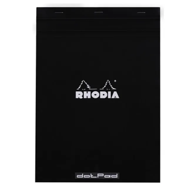 Rhodia A4 Noktalı Siyah Zımbalı Bloknot Defter