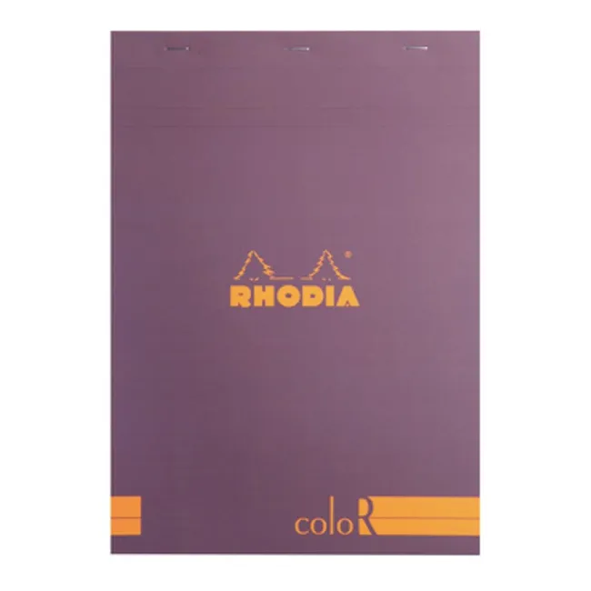 Rhodia A4 Çizgili Mor Zımbalı Bloknot Defter