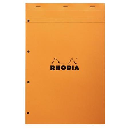Rhodia A4+ Kareli Turuncu Zımbalı Bloknot Defter
