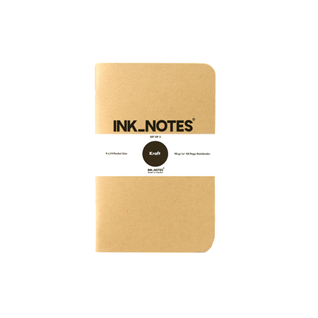 İnk Notes Karton Kapak 3'Lü Set Kraft Çizgisiz Not Defteri