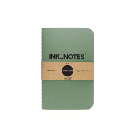 İnk Notes Karton Kapak 3'Lü Set Green Side Kareli Not Defteri