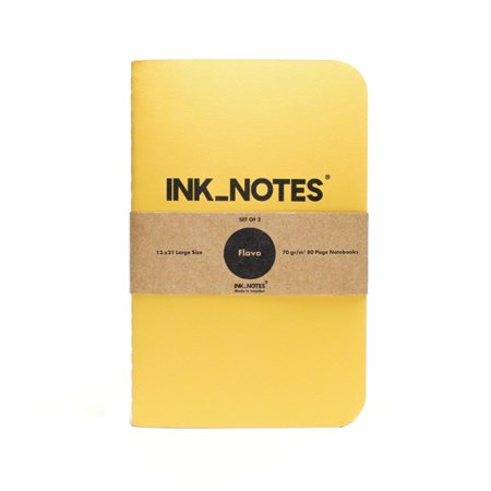 İnk Notes Karton Kapak 3'Lü Set Large Size Flavo Çizgisiz Not Defteri