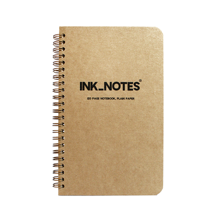 İnk Notes Sert Kapak Large Size Kraft Çizgisiz Spiralli Not Defteri