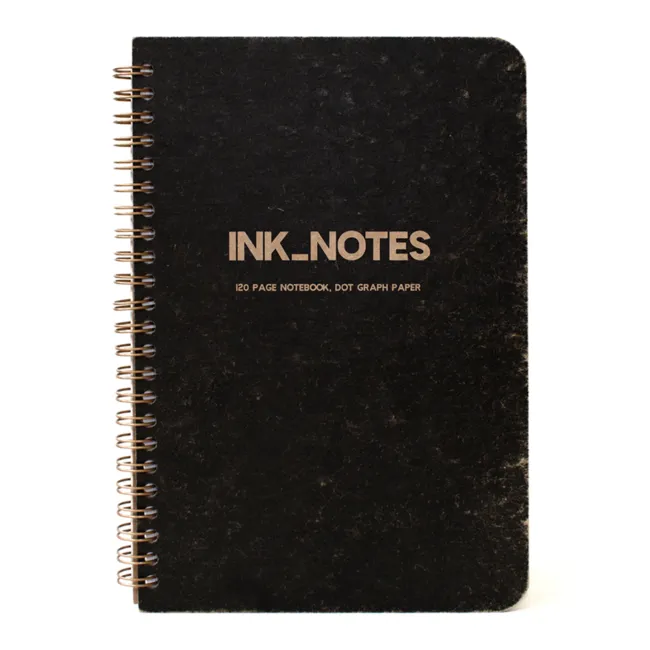 İnk Notes Sert Kapak X-Large Size Black Çizgisiz Spiralli Not Defteri
