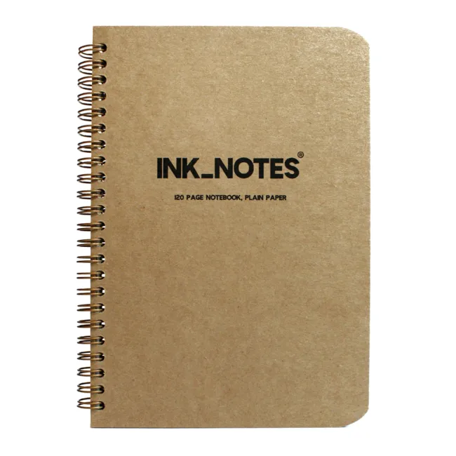 İnk Notes Sert Kapak X-Large Size Kraft Çizgisiz Spiralli Not Defteri