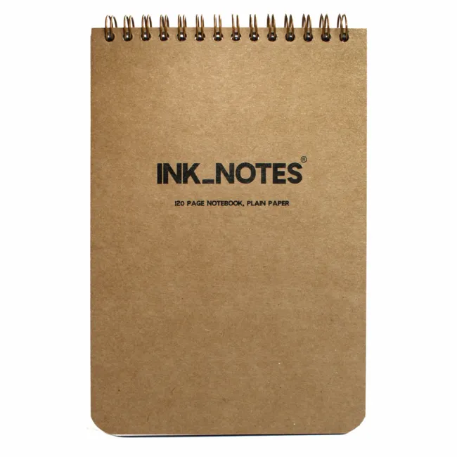 İnk Notes Sert Kapak X-Large Size Kraft Çizgisiz Spiralli Bloknot Defteri