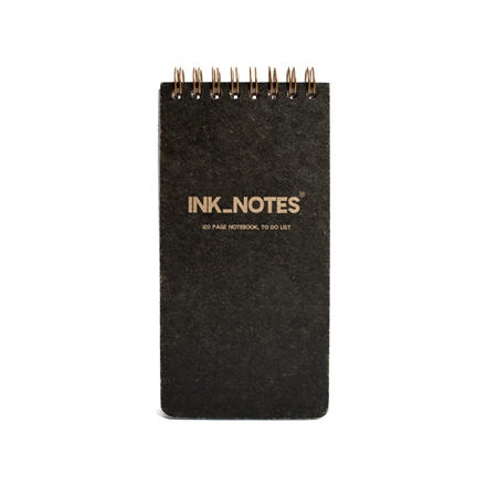 İnk Notes Sert Kapak Reporter Black Çizgisiz Spiralli Bloknot Defteri