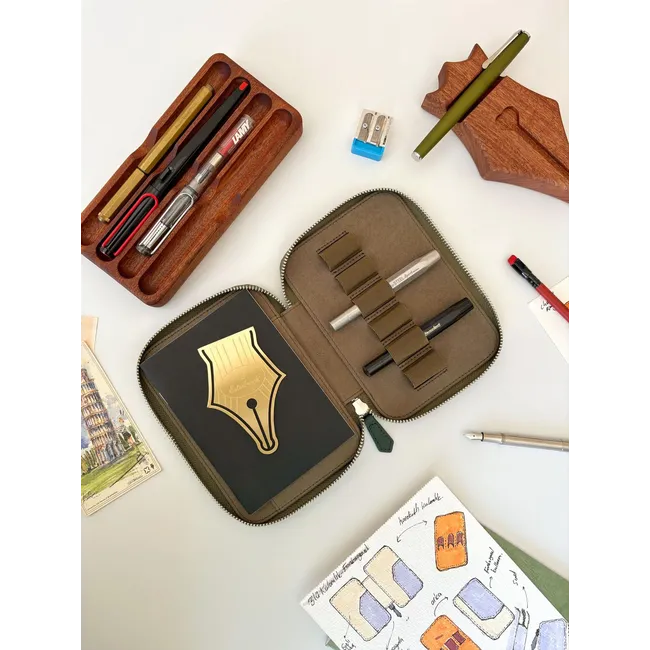 Eng Leather Jungle Green  A6 Ebatlı 6'lı Kalem Kılıfı