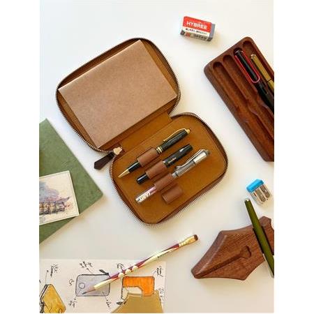 Eng Leather Espresso A6 Ebatlı 4'lü Kalem Kılıfı