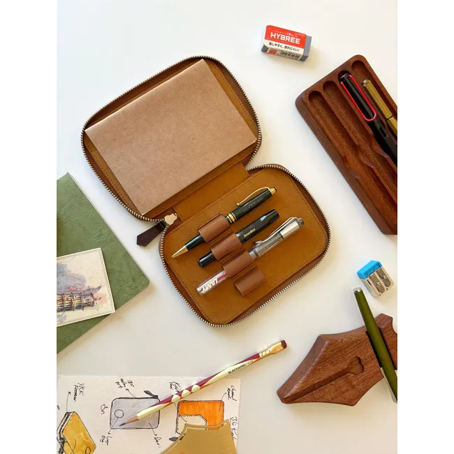 Eng Leather Espresso A6 Ebatlı 4'lü Kalem Kılıfı