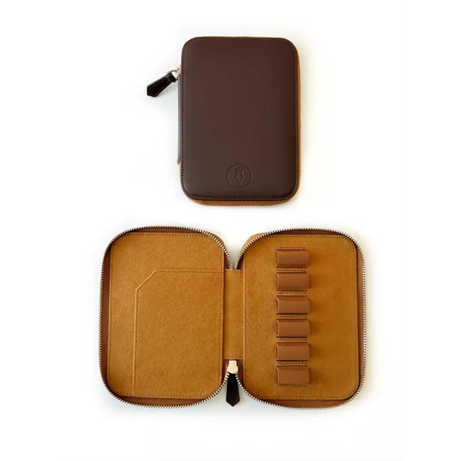 Eng Leather Espresso A6 Ebatlı 6'lı Kalem Kılıfı