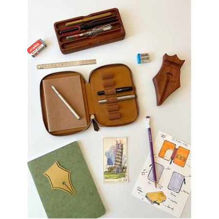 Eng Leather Espresso A6 Ebatlı 6'lı Kalem Kılıfı