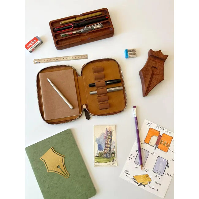 Eng Leather Espresso A6 Ebatlı 6'lı Kalem Kılıfı