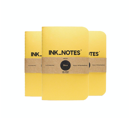 İnk Notes Karton Kapak 3'Lü Set Flavo Çizgisiz Not Defteri