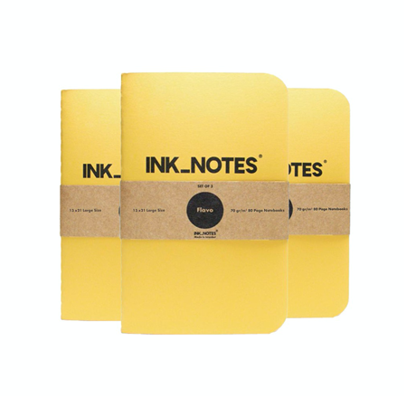 İnk Notes Karton Kapak 3'Lü Set Large Size Flavo Noktalı Not Defteri