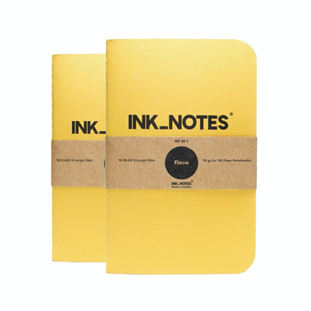 İnk Notes Karton Kapak 2'Li Set X-Large Size Flavo Kareli Not Defteri