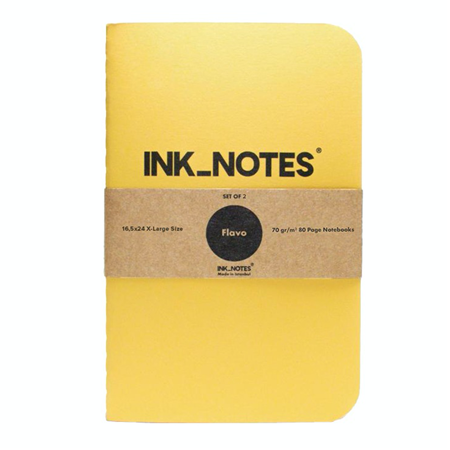 İnk Notes Karton Kapak 2'Li Set X-Large Size Flavo Çizgisiz Not Defteri
