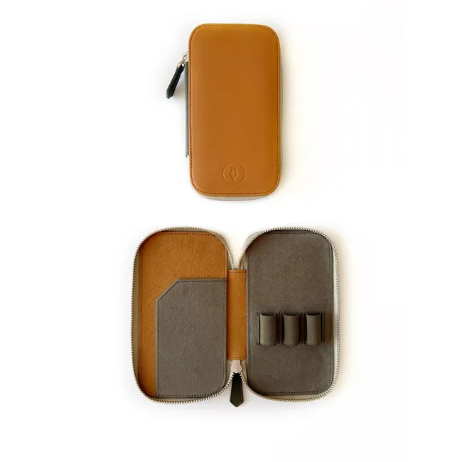 Eng Leather 3 lü Kalem Kılıfı - Tan - Olive