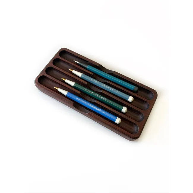 Eng Pen Tray - 4'lü - Dişbudak - (waxlı)